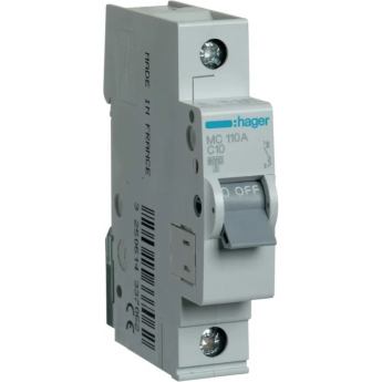 Автоматический выключатель HAGER 1P 6kA C-10A 1M