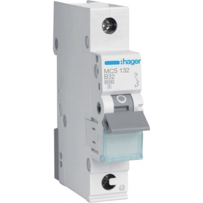 Автоматический выключатель HAGER 1P 6kA C-32A QC 1M MCS132