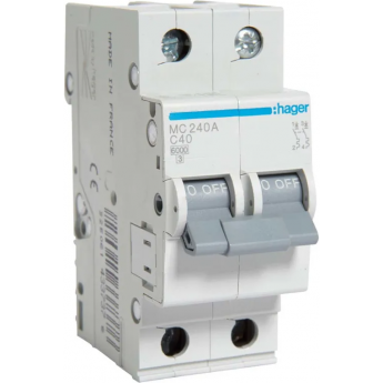 Автоматический выключатель HAGER 2P 6kA C-40A 2M Автоматический выключатель HAGER 2P 6kA C-40A 2M