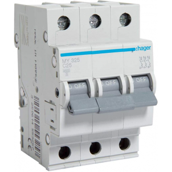 Автоматический выключатель HAGER 3P 4,5kA C-25A 3M