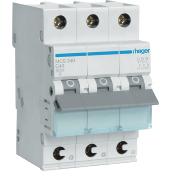 Автоматический выключатель HAGER 3P 6kA C-40A QC 3M Автоматический выключатель HAGER 3P 6kA C-40A QC 3M