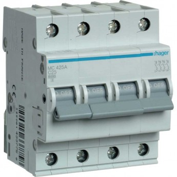 Автоматический выключатель HAGER 4P 6kA C-25A 4M Автоматический выключатель HAGER 4P 6kA C-25A 4M