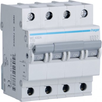 Автоматический выключатель HAGER 4P 6kA C-32A 4M Автоматический выключатель HAGER 4P 6kA C-32A 4M