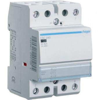 Контактор модульный HAGER, 2н.о., AC1/AC7a 40A, Uупр.=230В 50Гц, ширина 3М Контактор модульный HAGER, 2н.о., AC1/AC7a 40A, Uупр.=230В 50Гц, ширина 3М