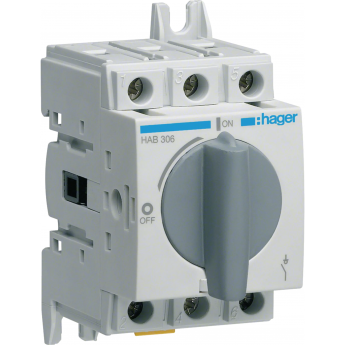 Рубильник модульный HAGER, 3Р, 63A, до 690В АС21 Рубильник модульный HAGER, 3Р, 63A, до 690В АС21